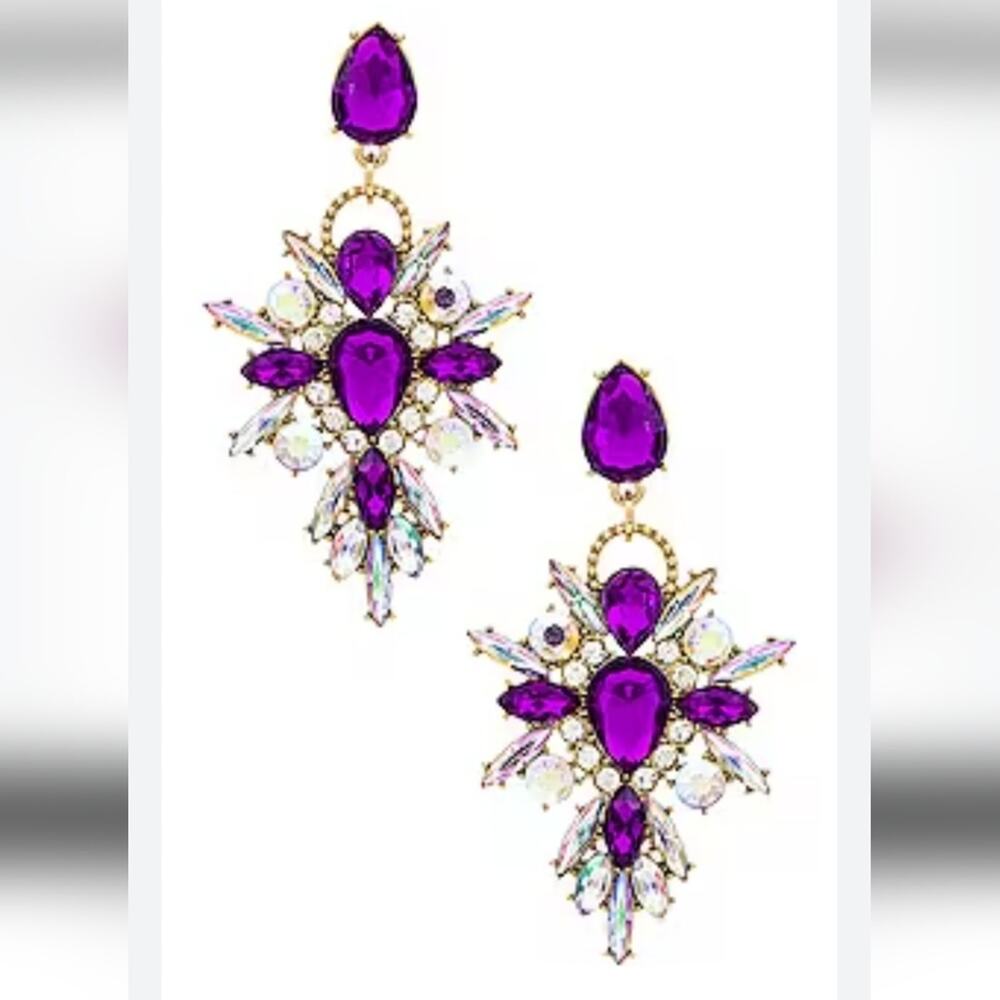 8 Other Reasons Burst Earrings in Pink Purple Multi Crystals
